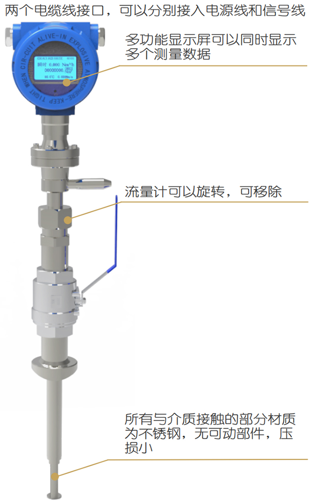 不銹鋼熱式氣體質(zhì)量流量計結(jié)構圖