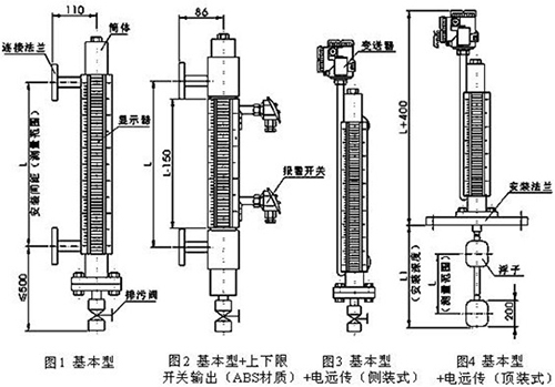 電伴熱磁翻板液位計結(jié)構(gòu)原理圖